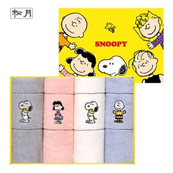 [송월타올] 스누피 프렌즈 4매 선물세트(쇼핑백)