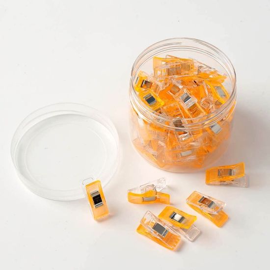 튼튼한 미니 사무용 클립 50p세트 오렌지 칼라 집게