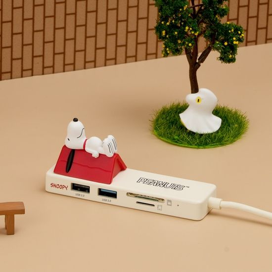 피너츠 스누피 피규어 5in1 USB 멀티 허브 리더기