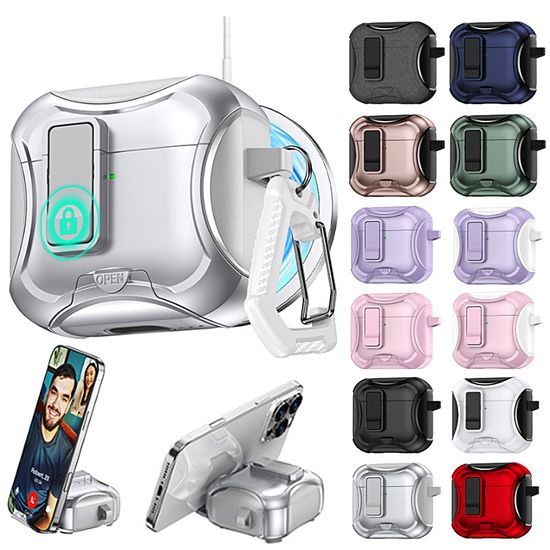 에어팟4세대 프로2 맥세이프 스탠드 잠금 하드 케이스