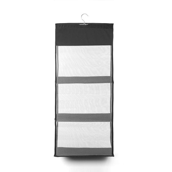 심플 걸이식 3칸 가방정리대 (블랙) 가방거치대