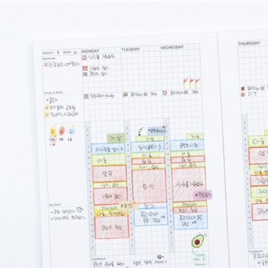 플랜커스 위클리플래너 텐미닛 A5 20공 6공