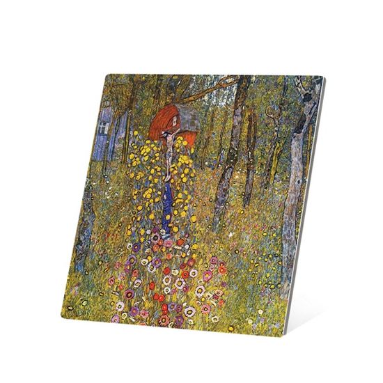 클림트 - 십자가가 있는 농장 정원 15x15cm 