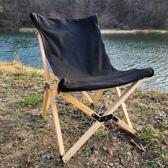 캠핑 원목 우드 로우체어 블랙(WFH7OGT)
