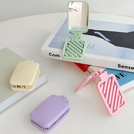 휴대용 미니 볼륨 브러쉬 거울 세트