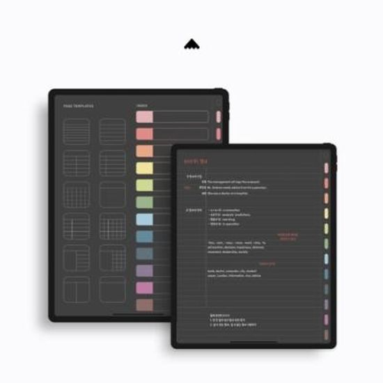 12탭 인덱스노트북 다크 컬러풀스프링 세로형