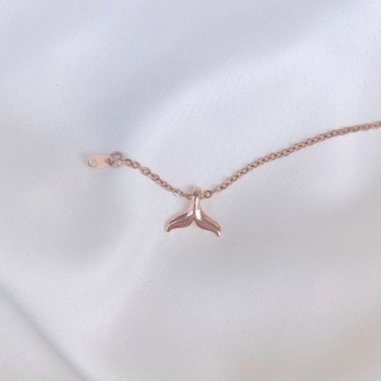 (기쁨의 발견)행운담은 고래꼬리+탄생석 목걸이 -실버