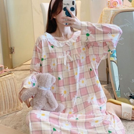 어나더뷰 러블리 체크리본 롱원피스 파자마 8종 942