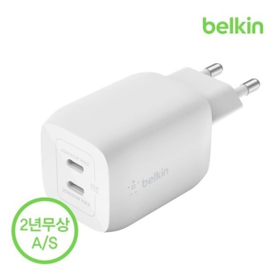 벨킨 65W 듀얼 USB-C PD 3.0 고속 충전기 WCH013kr