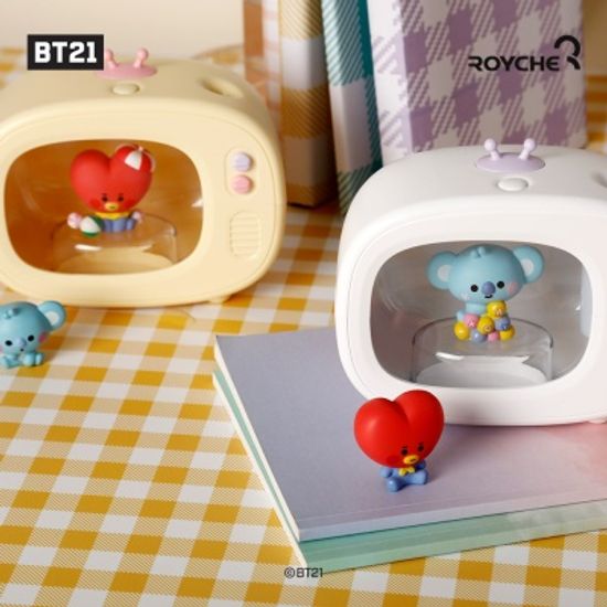 BT21 TV모형 피규어 충전식 무선 무드등 가습기