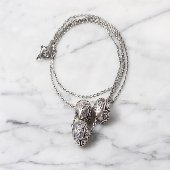 염주 불교 은목걸이 925실버 독특한 체인 소원