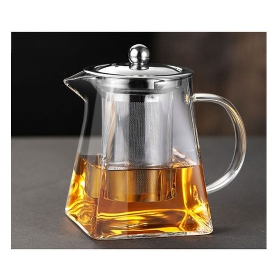 사각 유리주전자 내열 스텐거름망 티포트 550ml 티팟[