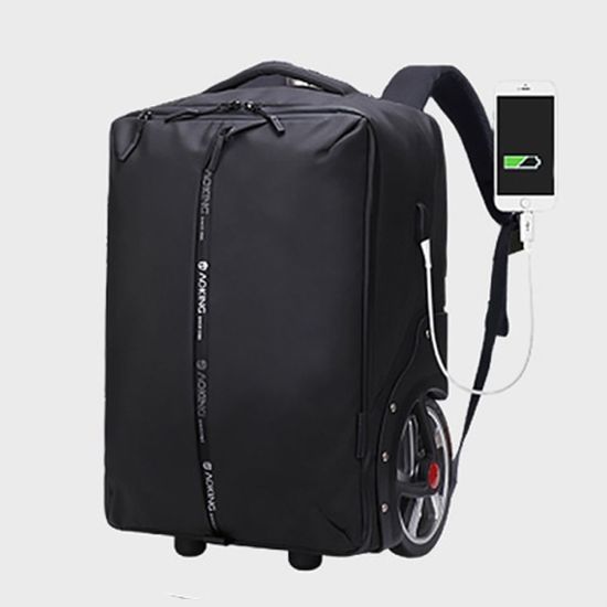 USB 포트 가방 50L 출장 트롤리 검정 백팩 트렁크[W78