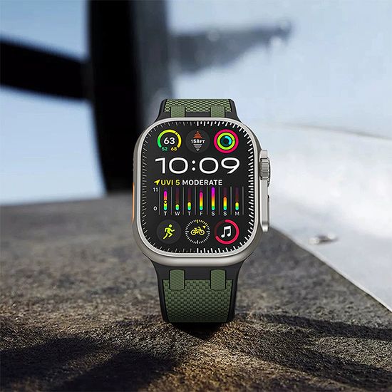 애플워치 9 8 7 6 5 울트라 배색 실리콘 스트랩 밴드