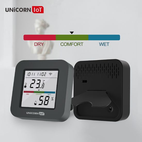 유니콘IOT 스마트 LCD온습도센서+만능IR리모컨 냉난방