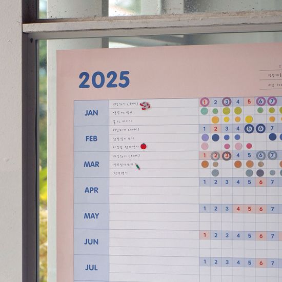 2025년 작심일년 습관 달력 포스터 벽달력