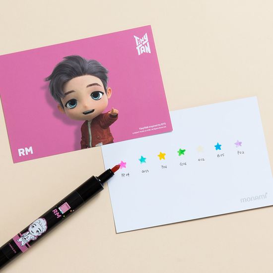 [모나미] TinyTan 유성매직 7본입 엽서 세트/타이니탄