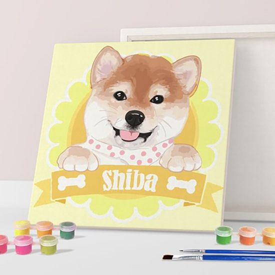 DIY 명화 그림그리기 세트 해피 시바이누 25x25