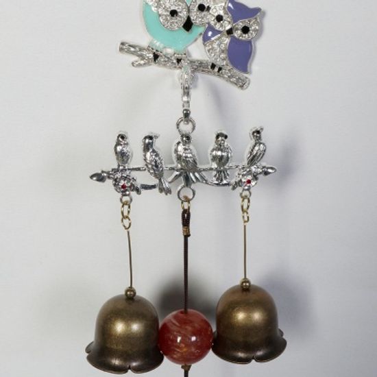 엔틱메탈 큐빅 부엉이 연인  2벨 문종 도어벨-은도금