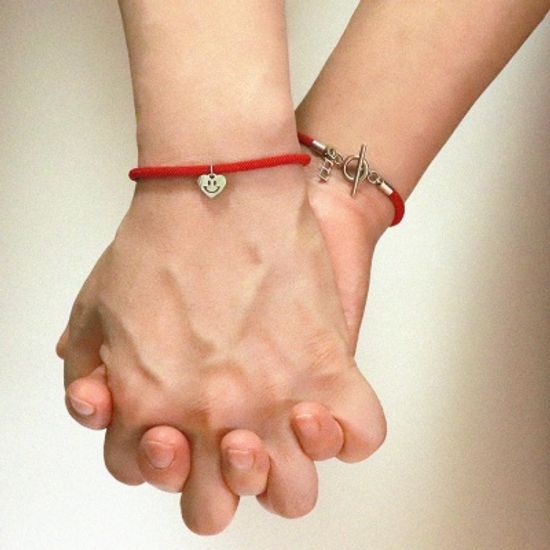 [커플추천] 써지컬 하트 스마일 이니셜 패브릭 팔찌