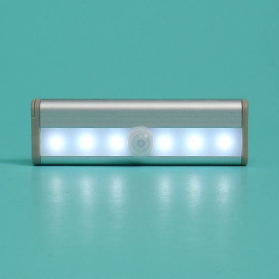 동작감지 슬림 LED 무선 센서등(백색) (6구)