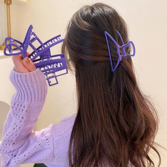 퍼플 보라 머리핀 집게핀 헤어 고정핀 가벼운 헤어핀