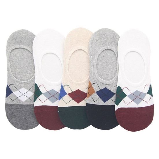 5켤레 페이크삭스 마름모패턴 양말 남성랜덤(WD79687)