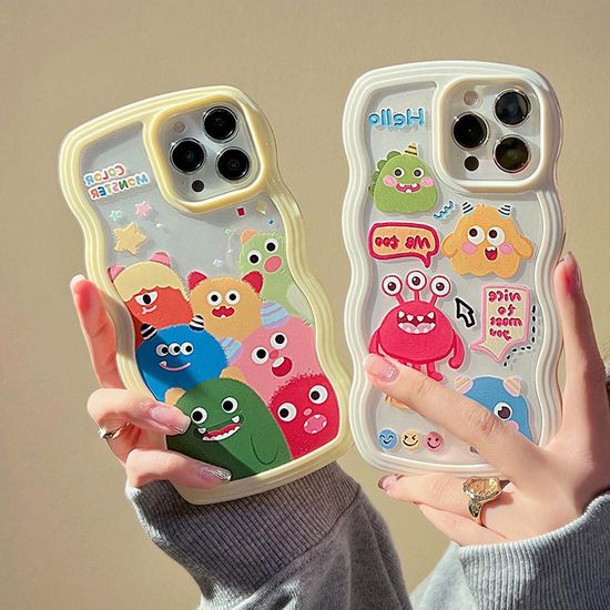 갤럭시 A시리즈 캐릭터 투명 물결 실리콘 범퍼 케이스