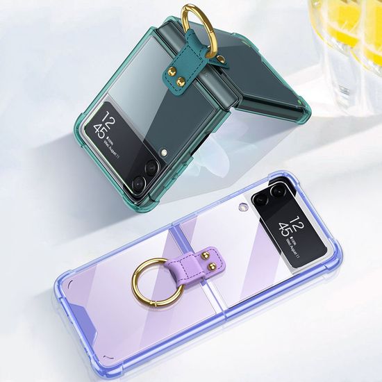 갤럭시 Z플립3 예쁜 골드 핑거링 에어백 투명 케이스