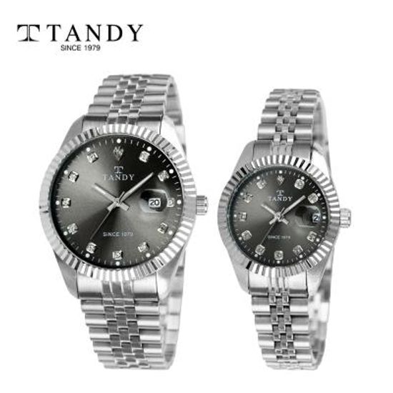 탠디 커플 메탈 손목시계 T-3909 실버 남여세트