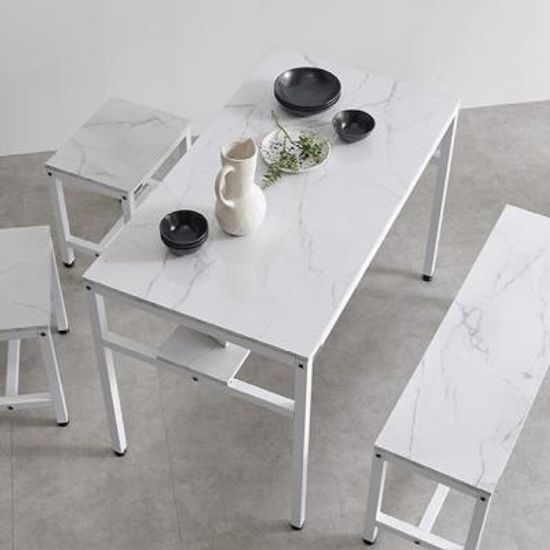 클리 4인 2단 선반 식탁 철제 테이블