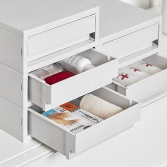 리템 뉴트로 소품함 중형 3단 - 쿨그레이