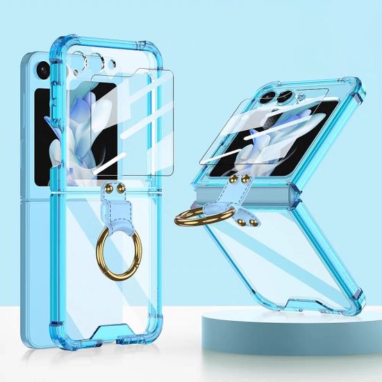 갤럭시 z플립5 골드 링 투명 에어 범퍼 지플립 케이스