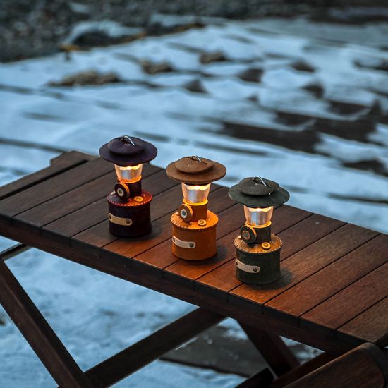 [캠핑덕] 골제로 랜턴 천연 가죽 쉐이드 위스키 