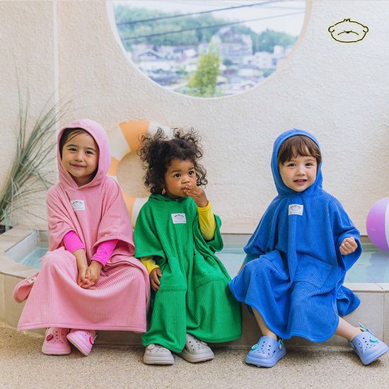 솔리드 테리 후드 목욕 비치가운(S-M) 800512