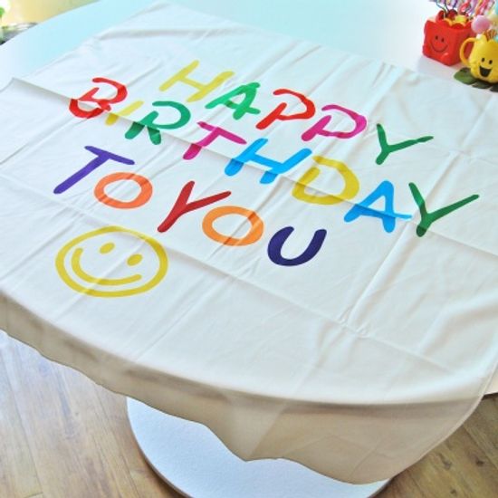 스마일 해피버스데이 생일 패브릭 포스터