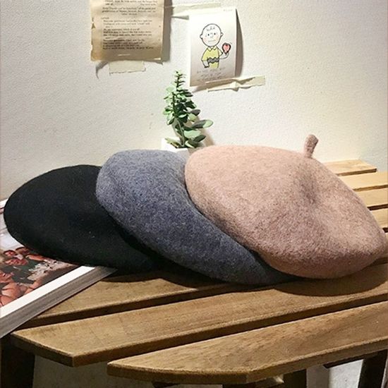 귀여운 여성 빵모자 화가모자 꼭지 베레모(W489D31)