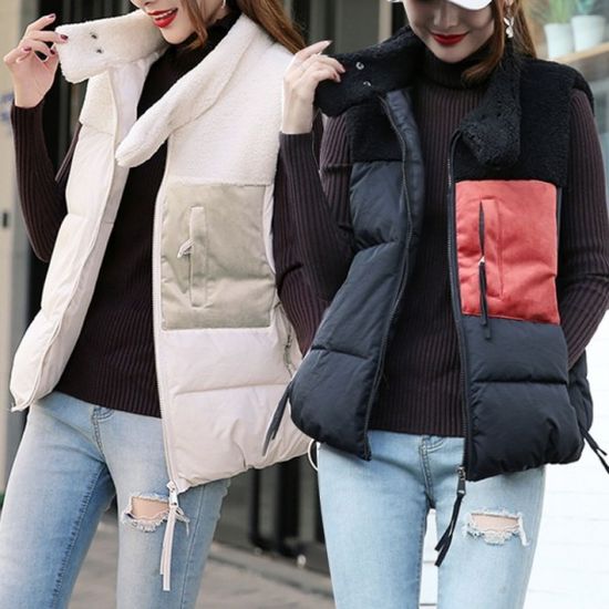 여성 양털 패딩조끼 후리스 롱패딩