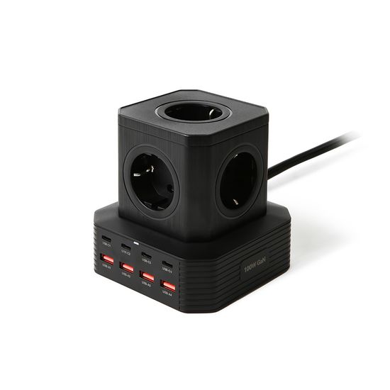 고용량 100W 초고속 PD충전기 큐브멀티탭 콘센트 2M