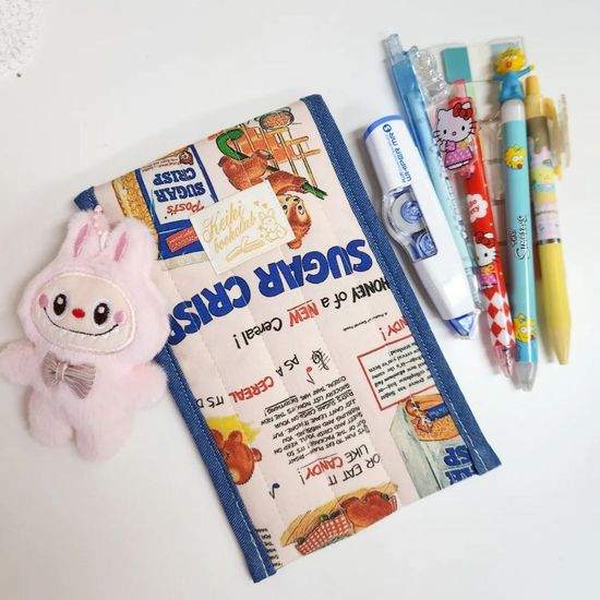 슈가베어 패브릭 필기도구 펜 현금 지갑 파우치 