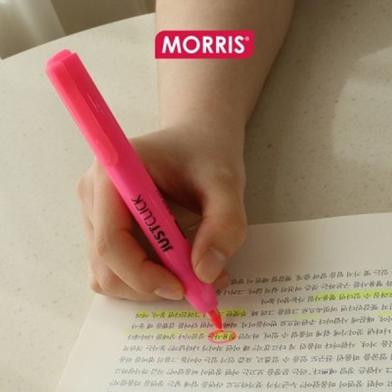모리스 JUSTCLICK 노크식 똑딱이 형광펜 M2 1자루