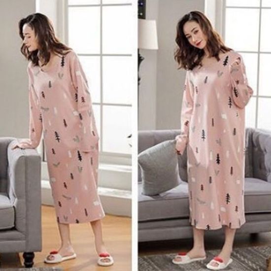 여성 잠옷 여자 파자마 원피스 홈웨어 나무(WD3256B)