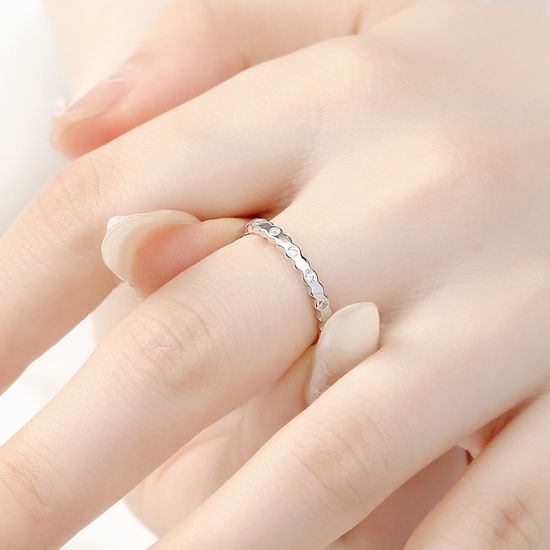 [비쥬홀릭] 실버925 백금도금 웨이브 오픈링 반지(쇼