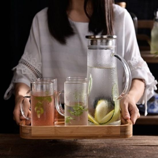 온나 사각 손잡이 우드트레이 원목쟁반