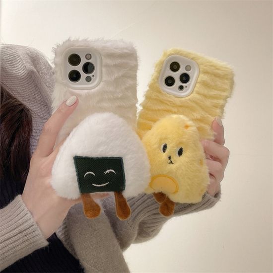 아이폰 15 14 13 12 뽀글이 주먹밥 털 인형 폰 케이스