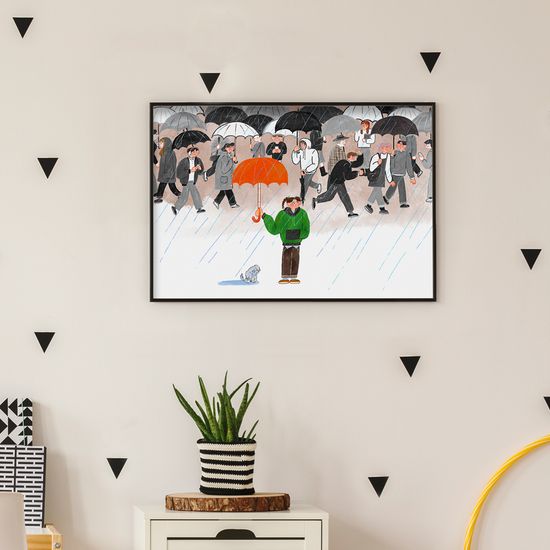 우산 없는 아이 (Art Print) / 일러스트 액자