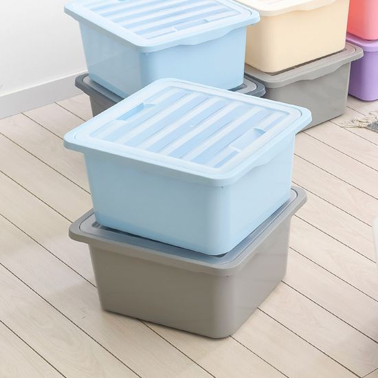 레브 옷 수납 리빙박스 L 4P 투명 뚜껑 팬트리 정리함