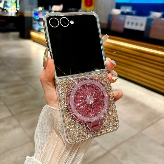 갤럭시Z플립 7 6 5 4 3 큐빅 글리터 링 스탠드 케이스