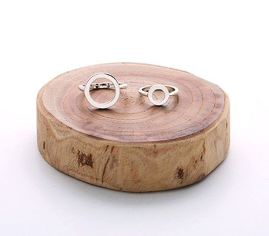 Glam square Open Silver Ring