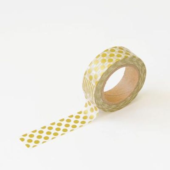 왈가닥스 메탈릭 마스킹테이프 - 33 Gold Dot